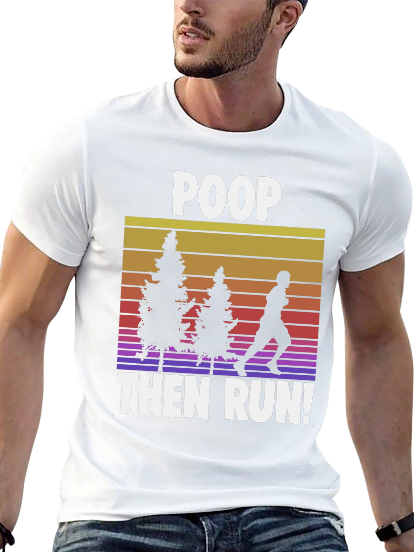 Camiseta Negra: Poop Then Run!