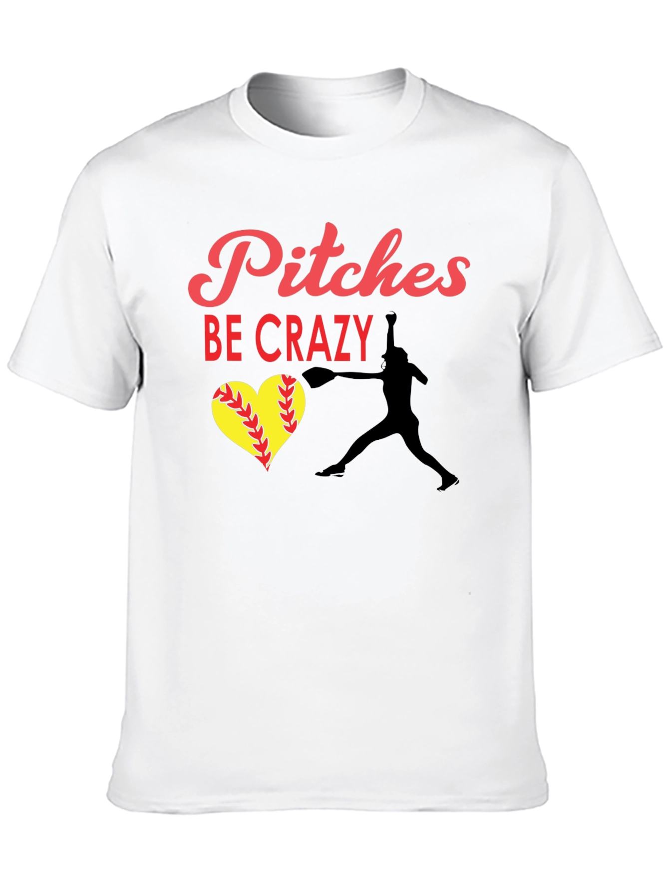 Camiseta Negra: Pitches Be Crazy - Béisbol