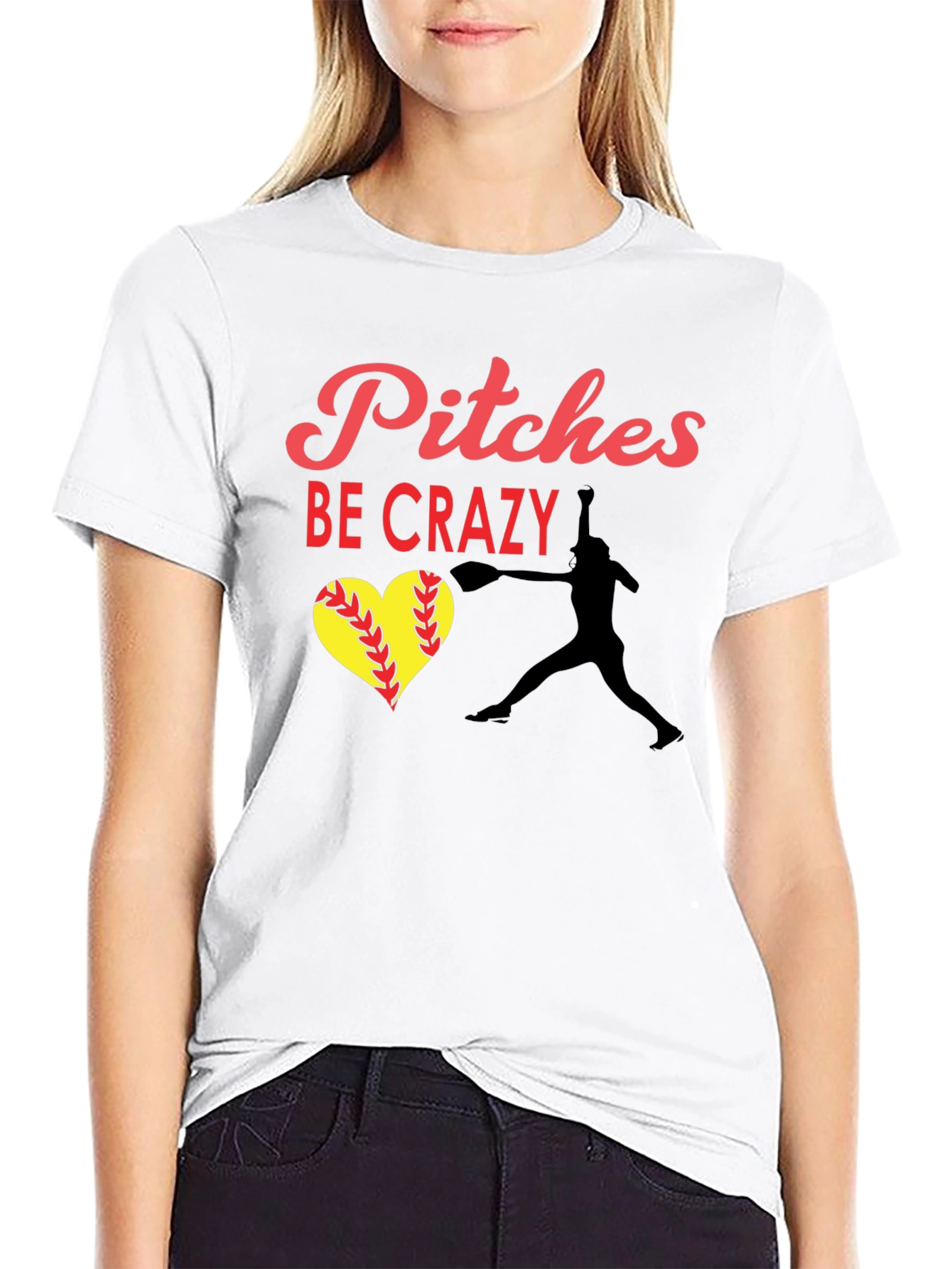 Camiseta Negra: Pitches Be Crazy - Béisbol