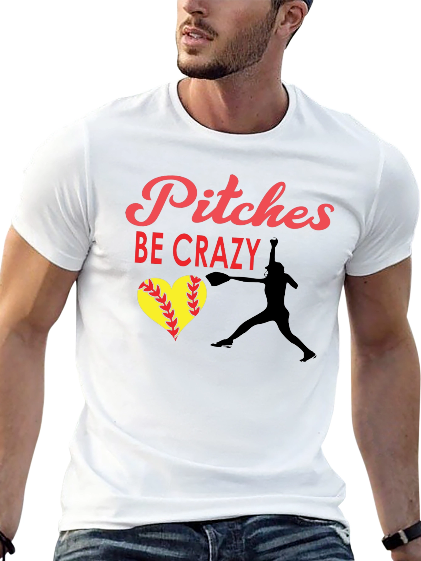 Camiseta Negra: Pitches Be Crazy - Béisbol