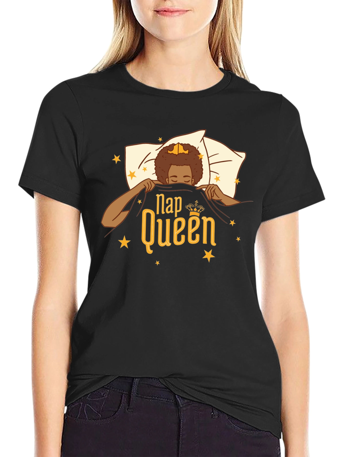 Camiseta Negra Nap Queen