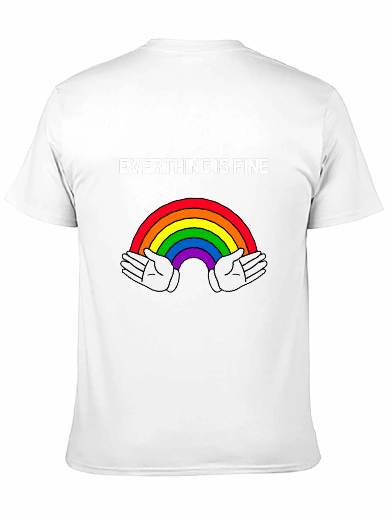 Camiseta Negra: Todo Está Bien - Arcoíris