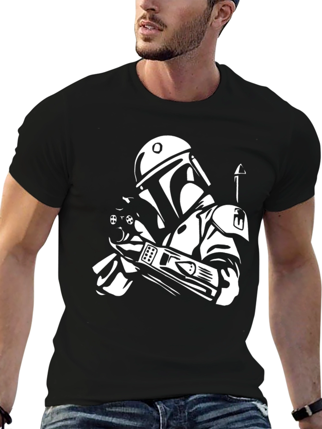 Camiseta Negra Star Wars Boba Fett para Hombre